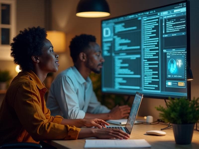 African technology professionals collaborating on Oracle enterprise solutions in modern Nigerian office